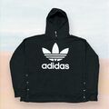 Adidas Hoodie Jungen 13-14Y Schwarz Pullover Oversized Spell Out Trefoil Logo 