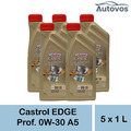 5x1 Liter Castrol Edge Professional A5 0W-30 TITANIUM für Volvo 5 Liter SLX