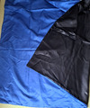 4-tlg. SATIN Bettwäsche, 2 x  135x200 + 2 x 80x80, Blau/schwarz, 100% Polyester