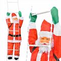 Weihnachtsdeko Weihnachtsmann auf der Leiter Santa Claus Figur  240 cm LED