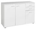 Kommode Sideboard Highboard Schrank Anrichte mit 3 Türen 2 Schubladen Weiß matt