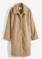 Neu Mantel mit Knopfleiste Gr. 48 Schilfbeige Meliert Damenmantel Jacke Coat