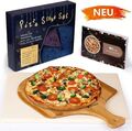 Pizza Stein Set für Backofen und Grill, Amzdeal 30*38*1,5 CM  Pizzasteinset 