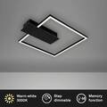 LED Deckenlampe Nico Schwarz 32x32xm 12W 1400lm Warmweiß 3000K 3-Stufen-Dimmbar