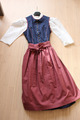 Trachten Dirndl mit Bluse ~ Größe 42 ~ blau/rot ~ TOP-Zustand ~ Trachtenkleid