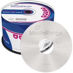 100 MediaRange CD-R 700Mb 80Min 52x Rohlinge Cakebox 50er Spindel