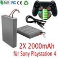 2x 2000mAh Ersatz Akku für Sony PlayStation 4 Dualshock PS 4 Wireless Controller