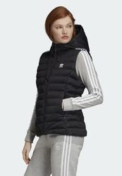 adidas Bodywarmer Steppweste Weste Daunen 3 Streifen Design für Damen schwarz