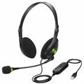 USB Headset Kopfhörer mit Mikrofon Telefon Stereo Computer PC Laptop Headph I5X7