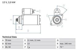 BOSCH Anlasser Starter 0 986 026 160