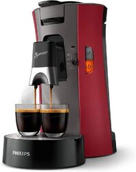 Philips SENSEO Select CSA240/90 Kaffeepadmaschine - Dunkelrot/Grau