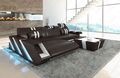 Sofa Eckcouch Leder Couch Leder Ecksofa Schwarz Weiß Ledercouch Apollonia L Form