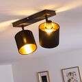 Deckenlampe Schwarz-Gold | Lampe 2-flammig 