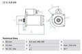 BOSCH 0 986 013 590 Starter Anlasser 0.8kW für VW GOLF I Cabriolet (155) 12V