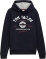 TOM TAILOR Herren Hoodie mit Logo-Print 1043292 Kapuze Regular Fit Baumwoll-Mix