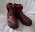 Warme bordeaux / weinrote Winter Stiefeletten in Gr. 40,  Zustand NEU