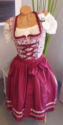 Hammerschmid Dirndl 2tlg. Gr. 34 36 38 42 44 46 beere Blumendesign 60 cm