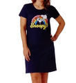 NACHTHEMD Gr XL 48 50 Snoopy Nightwear Regenbogen Big Shirt dunkelblau Kurzarm