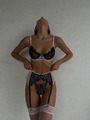 3 teiliges Dessous Set mit floraler Spitze und babyrosa Netz