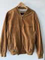 Vintage Braune Wildleder Jacke Blouson -Feinstes Ziegenvelours - Herren Gr. 52