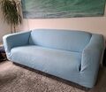 Sofa 2-Sitzer mit wechselbarem Bezug blau/weiß (IKEA Klippan) zur Abholung