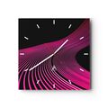 Modern Wanduhr 30x30cm Quadrat Analog Glasuhr Linien Modern Neon Art Glas Deko