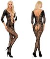 LIVCO CORSETTI FASHION OUVERT NETZ BODYSTOCKING catsuit gogo schwarz clubwear