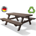 Sitzgruppe Isola braun aus Recycling-Kunststoff Picknickbank Picknicktisch