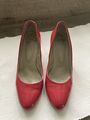 Damen Lackpumps Pink, Rot , Elegant,  Sexy Gr. 38,5  / 39 Neuwertig