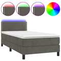 Samt Boxspringbett mit Matratze und RGB LED Komfortbett Hotelbett Stoff Bett