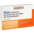 DICLO-ratiopharm bei Schmerzen und Fieber 25mg Filmtabletten 20St PZN 14170042