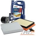 INSPEKTIONSPAKET FILTERSATZ SET A+5L EUROLUB 5W-30 FÜR FORD FIESTA 5 01-08