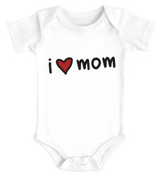 Baby Body I love Mom Geschenk Mama Muttertag Geburtstag Jungen Mädchen Oberteil