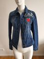 MARC CAIN Jeansjacke Gr. 34 36 S N1 Stickerei rebel Love Statement Jacke Rock 