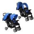 Geschwisterwagen Zwillingswagen Babywagen Kinderwagen Baby Kinderbuggy vidaXL