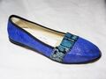 Ballerinas blau 37 GABOR Schlange grün Glitzer Slipper NP60€