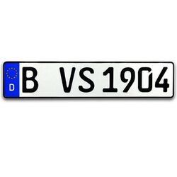 1 x KFZ Kennzeichen  Nummernschild in Standardgröße nach DIN mit DHL Versand