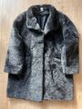 Damen Jacke Webpelzjacke schwarzgrau kuschelig warm Gr. 40