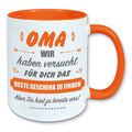 Tasse für Oma das beste Geschenk zu finden Kaffeebecher Geschenkidee