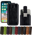 Suncase® Hülle Echt Leder Tasche Handyhülle Schutz Slim Case Etui für iPhone 15