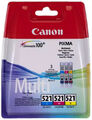 Original Canon Multipack Cyan / Magenta / Gelb CLI-521C, CLI521M, CLI521Y