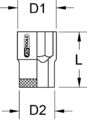 KS TOOLS BRONZEplus Stecknuss 3/4" 6-kant 1.7/8 (963.3444)