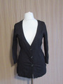 100 H11 VERO MODA Damen Strickjacke Gr. L schwarz tailliert Langarm Knöpfe Jacke