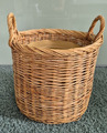 RATTAN-KORB / groß / rund / naturfarben / Durchmesser 35 cm / Höhe 36 cm 