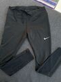  Nike Sport Legging L Schwarz Hinten Ausbrenner Laufhose Fitness