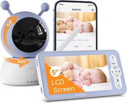 BOIFUN 4,3 Zoll 1080P Babyphone mit Kamera, 360° PTZ, Multifunktions-Überwachung