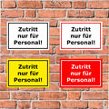 Schild - Zutritt nur für Personal! - in 4 Größen - S00080-110