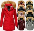 Marikoo Karmaa Damen Winter Jacke FVSI Steppjacke Parka Mantel warm gefüttert