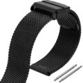 Edelstahl Milanaise Mesh-Uhrenarmband 10 12 14 16 18 20 22 24 mm Schwarz Metall