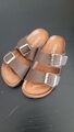 #B168 Rohde Alba Pantolette Damen Hausschuhe Sandale Leder 565014 mocca Gr. 37